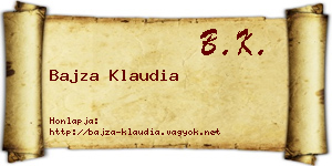 Bajza Klaudia névjegykártya